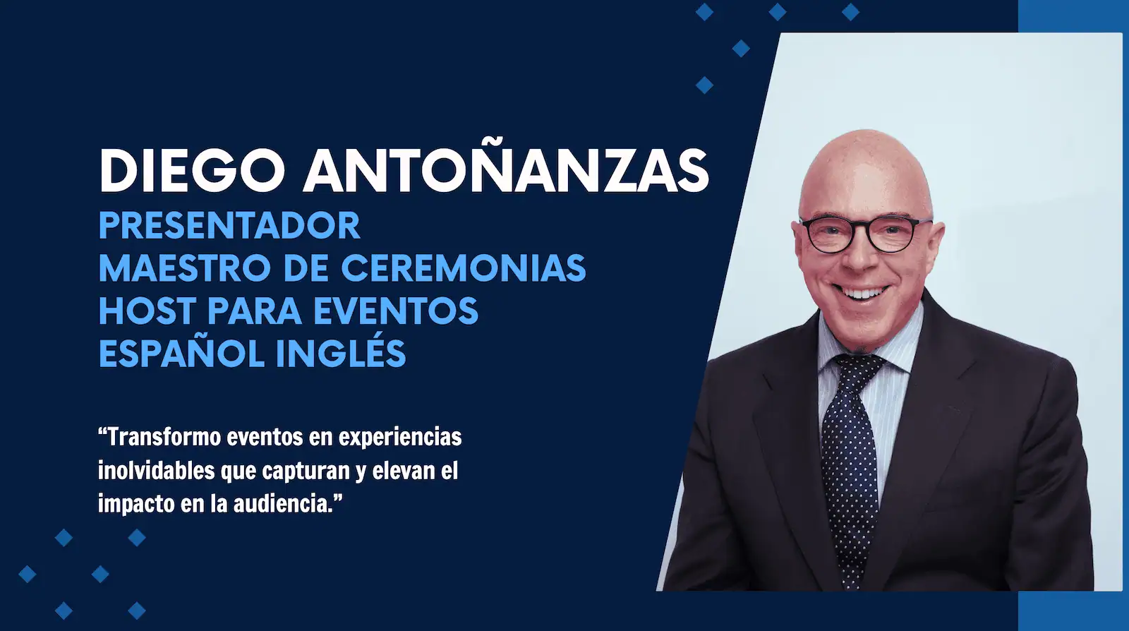 Diego Antoñanzas master of ceremonies in Spanish and English for corporate events